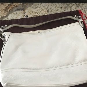 Coach pebbled white leather bag